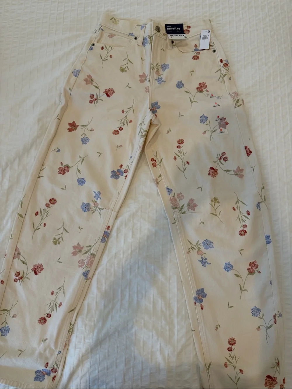 Floral barrel jeans high rise size 2 - Picture 2 of 5